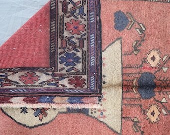 Alfombra baluchi afgana hecha a mano de 3x4 pulgadas: alfombra oriental de lana con flores pictóricas