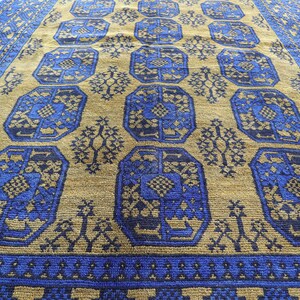 Handmade Yellow Bukhara Rug: Afghan Wool Oriental Rug (6x10 Ft)