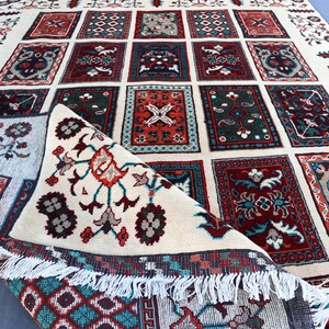 Afghan Turkmen Bokhara Rug 5x7 Ft, Wool Area Rug, Handmade Wool Rug, Oriental Afghan Rug, Office Rug, Kitchen Bedroom Rug, Living Room Rug