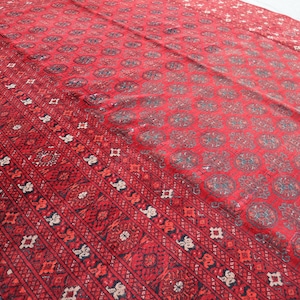 Antique Turkmen Bukhara Rug 6x9 Ft, Red Afghan Handmade Wool Area Rug, Oriental Vintage Rug, Bedroom Rug, Living Room Rug, Tribal Rug 6x9 Ft