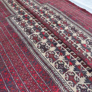 Baluchi Tribal Vintage Prayer Rug 3x5 Ft, Antique Piece Rug, Afghan Baluchi Rug, Handmade Wool Antique rug, Excellent Condition Rug, Bedroom