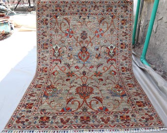 アフガニスタン スルタニ ラグ 4x6: ハンドメイド ウール トルクメン