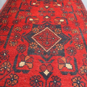 Handmade Afghan Turkmen Baluchi Rug: 1.9x4.10 Ft Wool Runner