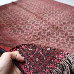 7x9 Afghan Turkmen Rug: Handmade Wool Bukhara Area Rug