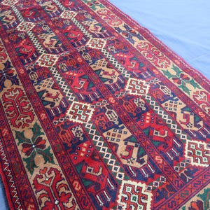 3x6 Afghan Turkmen Wool Rug: Hand-Knotted Bukhara Design