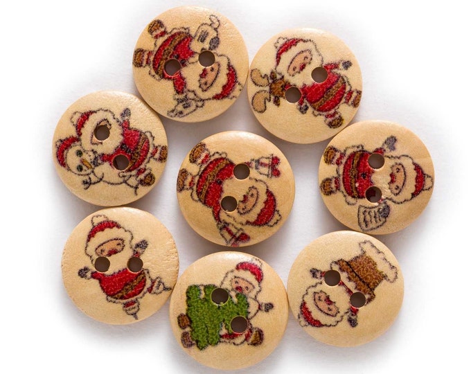 Buttons Santa and more Santa's set of 10 / T