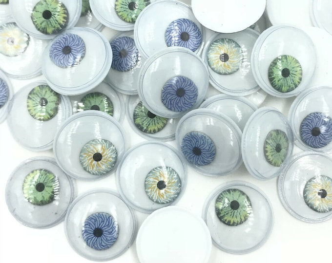 Glue On Flat Back Moving Eyes Set of 10  / 116