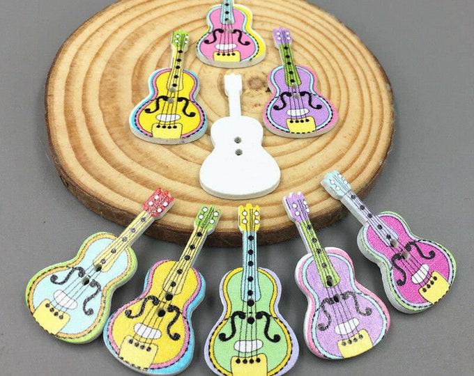 Guitar Buttons Colorful set of 10 / 14 (14A)