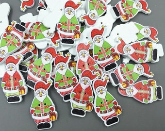 Santa Dye Cute Buttons  set of 10  /  K