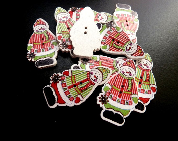 Snowman Dye Cut Buttons  set of 10 /O