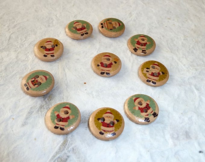 Buttons Santa Claus Dancing Around     set of 19/ M30