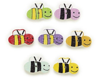 Bees Buttons  set of 10 /  RR