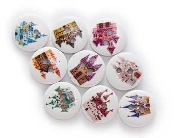 Castles For All Royals Buttons   set of 10  /SS