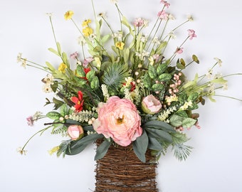 Spring Basket Wreath | welcome and Hello