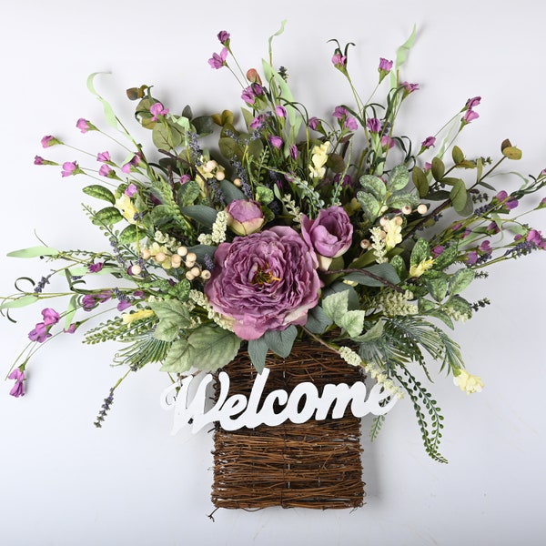 Spring Basket Wreath | welcome and Hello