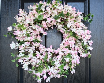 Spring Wreath | 24inch Wreath ｜Forsythia | Home decor | Front door wreath |