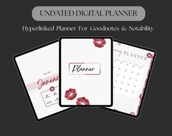 Undatierter digitaler Planer | Monatlich, Ziel, Budgetierung (Digitaler Download)