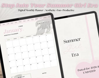 Summer Girl Era - [Jahr/Undatiert] | [Ästhetischer Stil] | Für GoodNotes, Notability & Mehr
