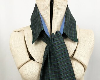 Upcycle Plaid Scarf, Modern Urban Scarf, One Of A Kind,Shirt collar scarf made of a men's shirt collar,  alternative scarf, minimal fashion