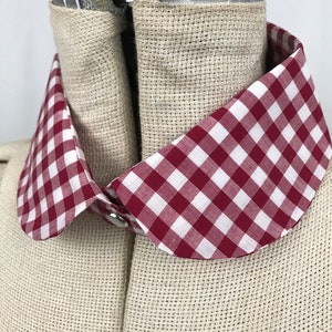 Detachable Gingham Collar, Women's Shirt Collar, gingham button on removable collar, fashion accessories, gift for her, fashion image 1
