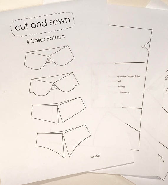 Collar Pattern includes patterns for four styles of easy to Etsy