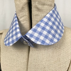 Detachable button on Collar, Women&#39;s Shirt Collar, gingham button on removable collar, fashion accessories, gift for her, fashion