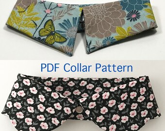 Women's Collar Sewing Pattern, PDF Downloadable Sewing Pattern, Set of 4 Collars Patterns, Accessory Sewing, diy detachable shirt collar