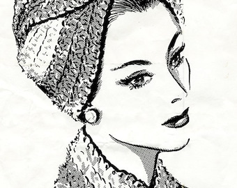 Crochet Turban Pattern, crochet pattern for women's turban hat, vintage crochet pattern with modern directions, fall hat for women