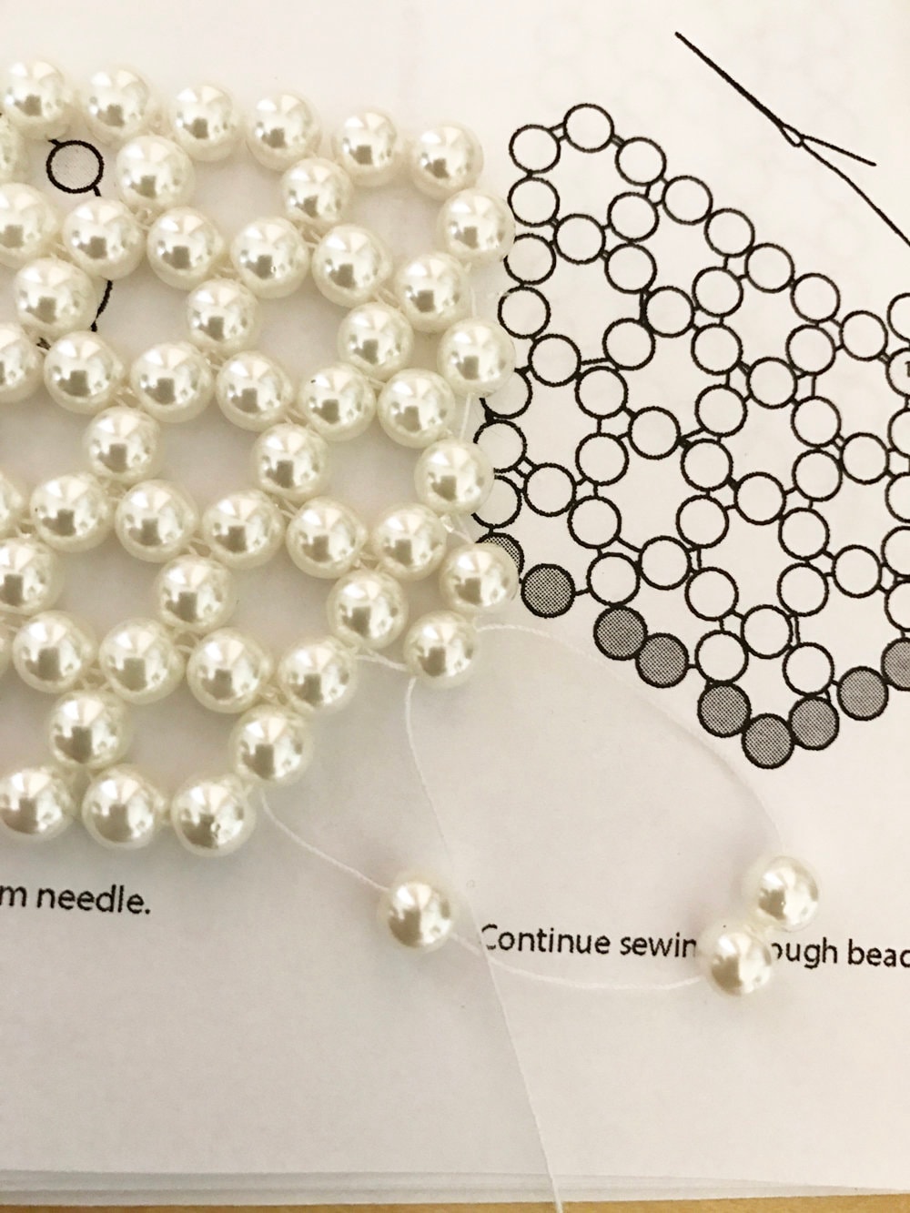 Pearl Rope Template Pearl Tie Pattern, PDF How to Make a Vintage Pearl Beaded Necktie, DIY ...