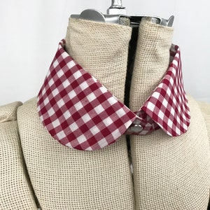 Detachable Gingham Collar, Women's Shirt Collar, gingham button on removable collar, fashion accessories, gift for her, fashion image 3