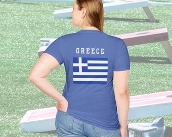 Beer Olympics Greece Team Greek White Blue Unisex Softstyle T-Shirt