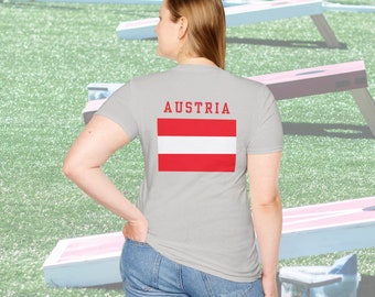 Beer Olympics Austria Team Red White grey uniform Unisex Softstyle T-Shirt