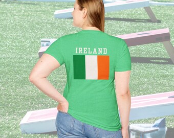 Beer Olympics Ireland Team Green White Orange Country Unisex Softstyle T-Shirt