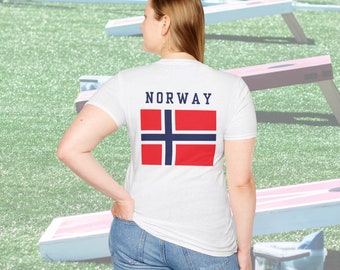 Beer Olympics Norway Team Blue White Red Uniform Unisex Softstyle T-Shirt