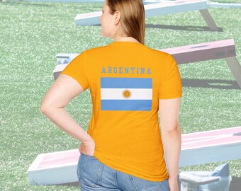 Beer Olympics Argentina Team gold blue white uniform Unisex Softstyle T-Shirt