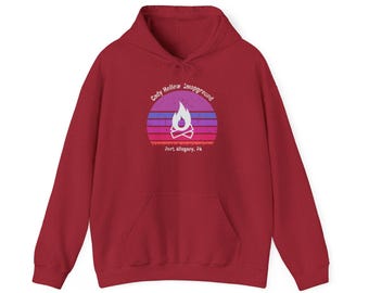 Cady Hollow Campground, Vintage Campfire Sweatshirt, Cozy Unisex Hoodie, Bonfires, Camping, Outdoor Lovers, Gift for Nature Enthusiasts