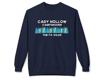 Cady Hollow Campground Sweatshirt - Cozy Unisex Fleece Crew, Outdoor Adventure Apparel, Nature Gift, Camping Gear, Cady Hollow< PA Wilds
