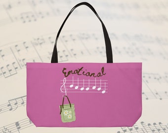 Emotional Baggage Music Notes secret code musical notation Weekender Tote Bag