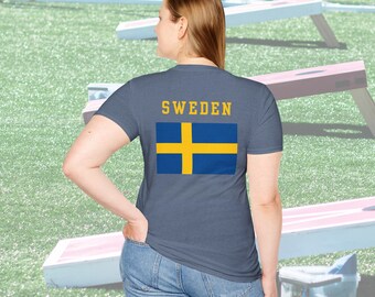 Beer Olympics Sweden Team Swedish Blue Gold Unisex Softstyle T-Shirt