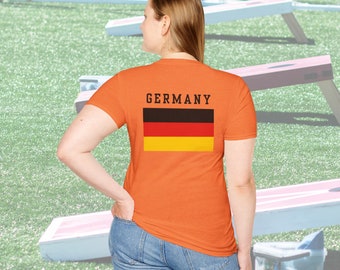 Beer Olympics Germany Team German Orange Red Gold Black Unisex Softstyle T-Shirt