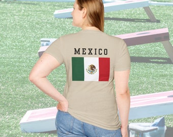 Beer Olympics Mexico Team Green Red Mexican Flag Unisex Softstyle T-Shirt