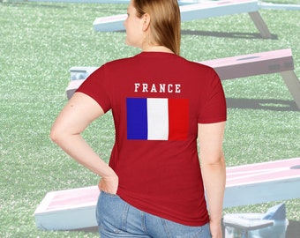 Beer Olympics France Team French Red Blue White Unisex Softstyle T-Shirt