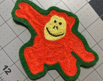 Neon Monkey Chainstitch Patch