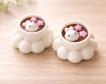 Bunny Teacup Fidget Clicker | Cute Stress Relief Toy | Kawaii Desk Toy | ASMR Clicker | Anxiety Relief Gift | Miniature Coffee Bunny