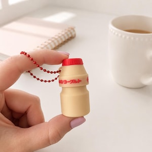 Clicker antiestrés Yakult | Juguete para bebidas adorable | Juguete antiestrés kawaii | Clicker ASMR | Llavero con mini botella | Alivio de la ansiedad | Juguete antiestrés de escritorio