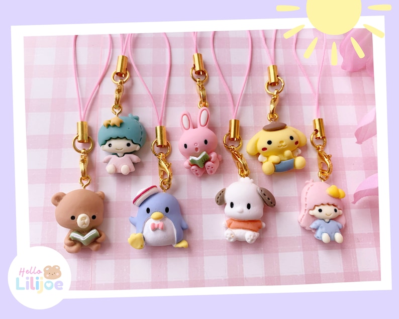 Pendentif pour sac, téléphone, Tamagotchi ou Nintendo Switch Personnages en résine. image 2