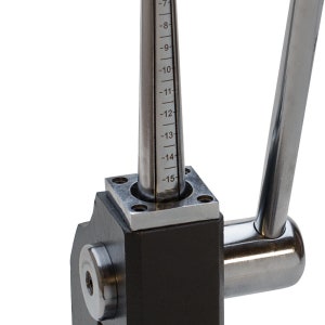 May include: A metal ring sizer with a graduated conical mandrel. The mandrel is marked with sizes 7 through 15. The sizer has a black base and a silver handle.