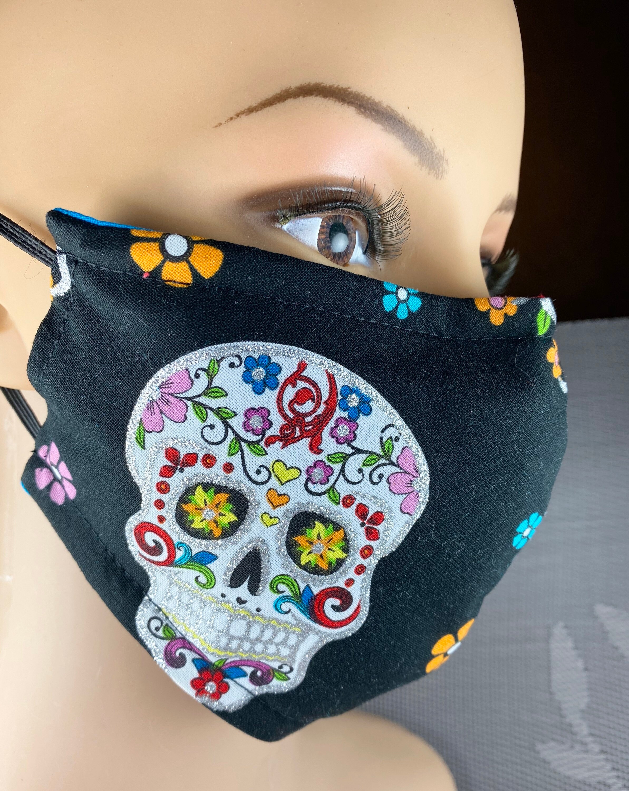 Máscara facial de mano con bolsillo de filtro alambre de Etsy