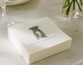 Custom Dog Portrait Napkins – Personalized Pet Photo Linen-Like