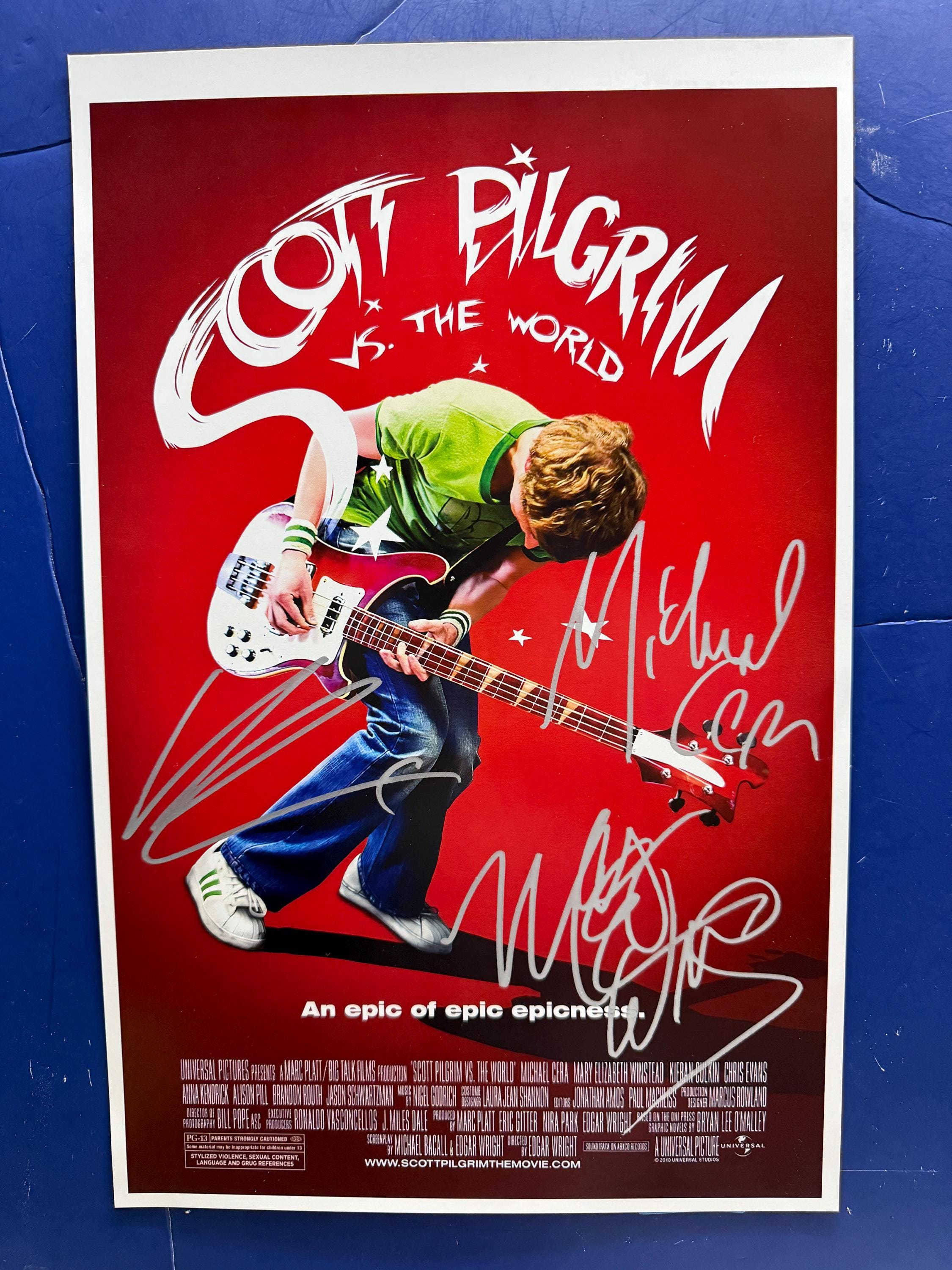 Scott Pilgrim Vs the World - 3 Cast-members Signed Movie Poster